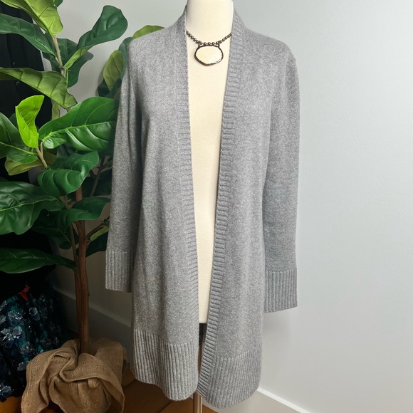 NWOT Sutton Studio Gray Cashmere Duster S - Picture 9 of 11